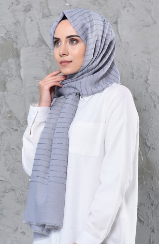 Simli Cotton Şal 4334-02 Gri