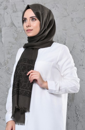 Silvery Cotton Shawl  4335-04 Khaki 4335-04