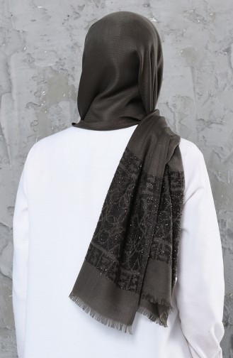 Silvery Cotton Shawl  4335-04 Khaki 4335-04