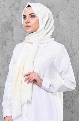 Simli Cotton Şal 4335-06 Krem