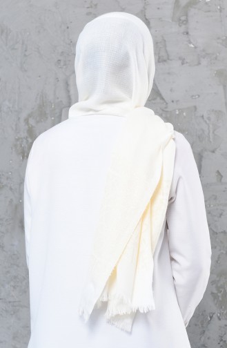Simli Cotton Şal 4335-06 Krem