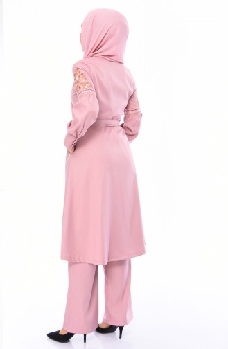 Embroidered Tunic Trousers Double Suit 9030A-02 Powder 9030A-02