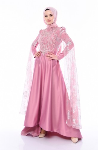Beaded Embroidery Evening Dress 5035-01 Dried Rose 5035-01