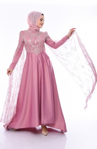 Beaded Embroidery Evening Dress 5035-01 Dried Rose 5035-01