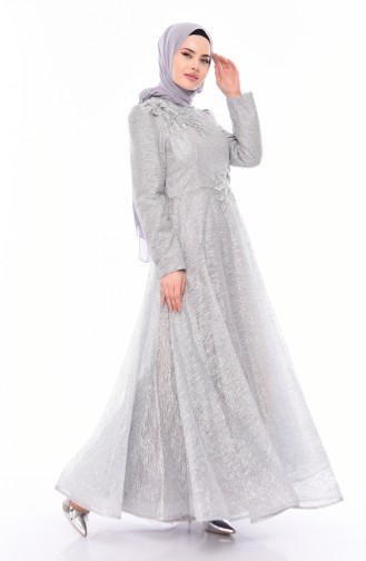 Silvery Evening Dress 5105-02 Gray 5105-02