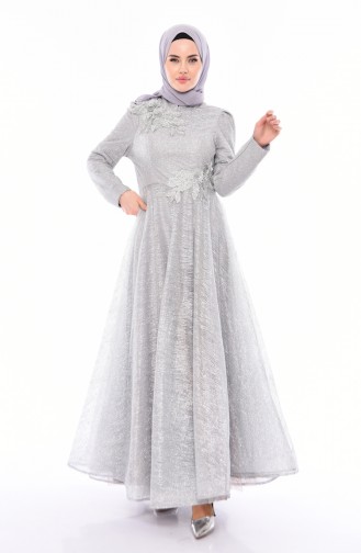 Silvery Evening Dress 5105-02 Gray 5105-02