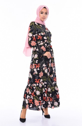 Black Hijab Dress 60029-01