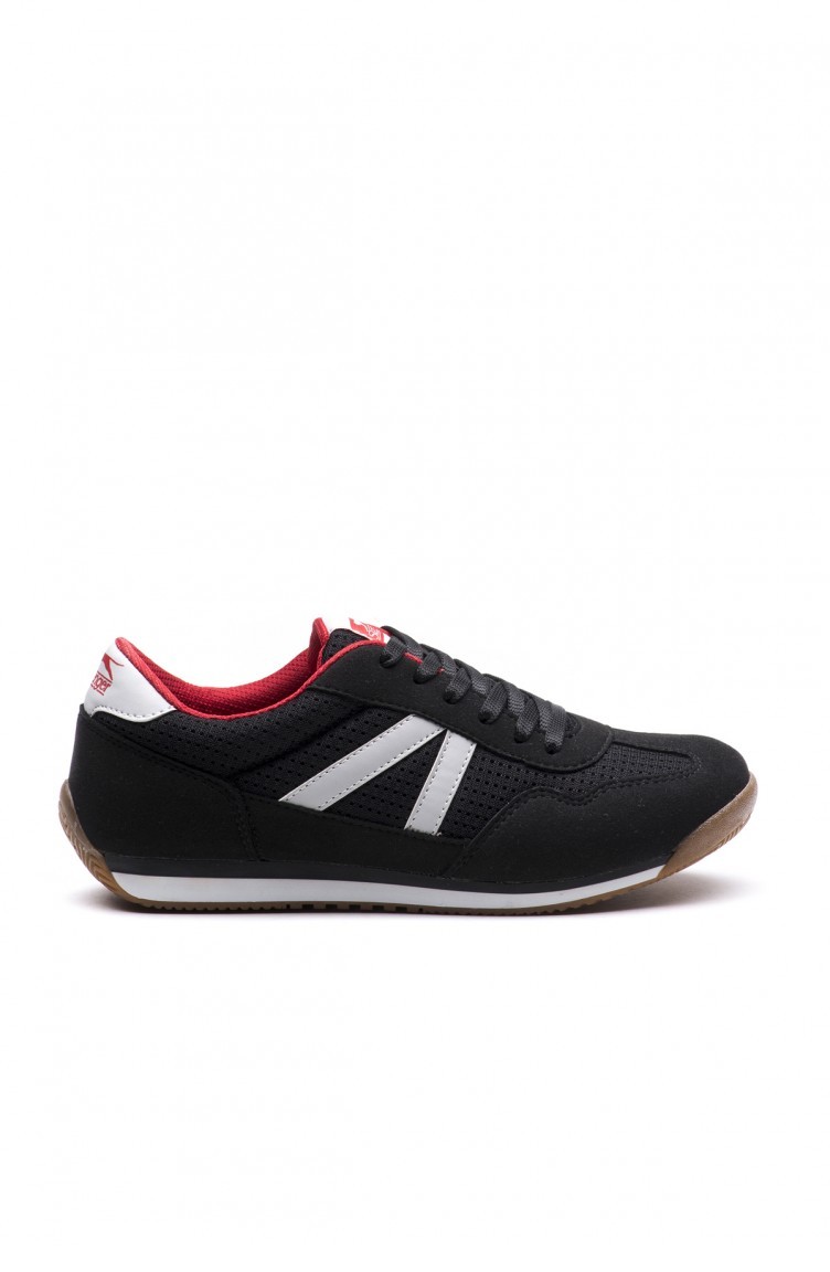 Slazenger Matic Gunluk Giyim Kadin Ayakkabi Siyah Kirmizi Sefamerve