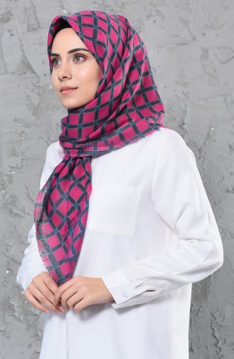Patterned Flamed Cotton Scarf 901478-08 Pink 901478-08