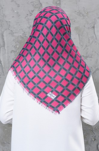 Patterned Flamed Cotton Scarf 901478-08 Pink 901478-08