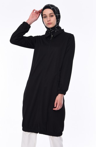 Sommerliche Cape mit Reissverschluss 0684-05 Schwarz 0684-05