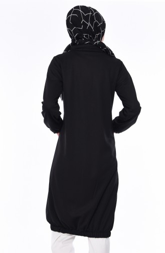 Sommerliche Cape mit Reissverschluss 0684-05 Schwarz 0684-05