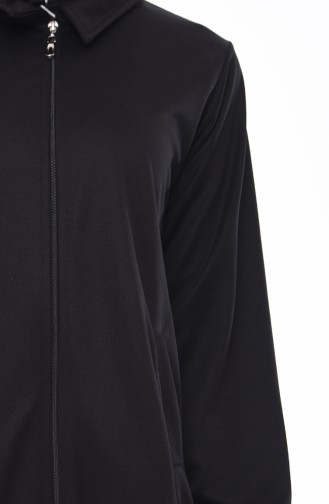 Sommerliche Cape mit Reissverschluss 0684-05 Schwarz 0684-05