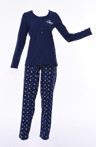 Women´s Long Sleeve Pajama 803044-01 Navy 803044-01