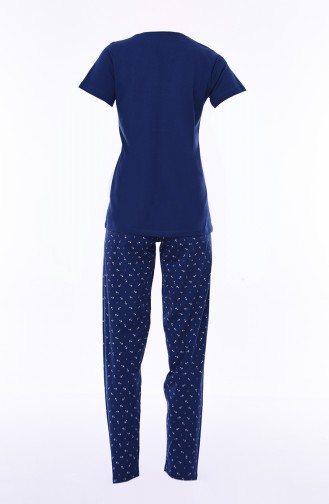 Bayan Kısa Kollu Pijama Takımı 901001-01 Lacivert 901001-01