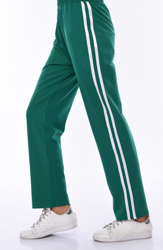 Pantalon Taille élastique 2088-04 Blanc Vert 2088-04