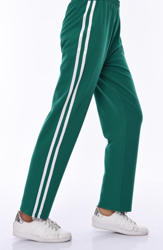 Pantalon Taille élastique 2088-04 Blanc Vert 2088-04