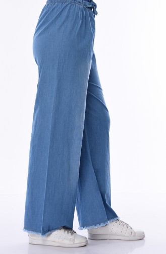 Tasseled Wide Leg Jeans Pants 1006-01 Blue Jeans 1006-01