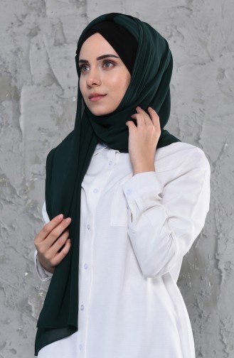 Bonnet Chiffon Shawl BS0001-6-12 Dark Green Black 0001-6-12