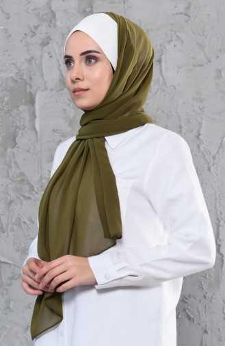 Bonnet Chiffon Shawl BS0002-8-17 Cream Oil Green 0002-8-17