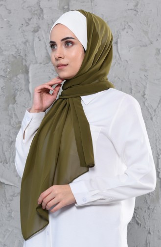 Bonnet Chiffon Shawl BS0002-8-17 Cream Oil Green 0002-8-17