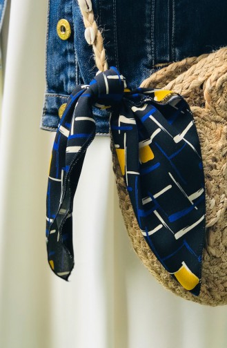 Foulard Crêpe a Motifs 53096-01 Noir 53096-01