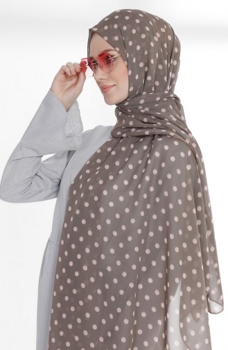 Polka Dot Chiffon Shawl 15002-01 Gray Pink 15002-01