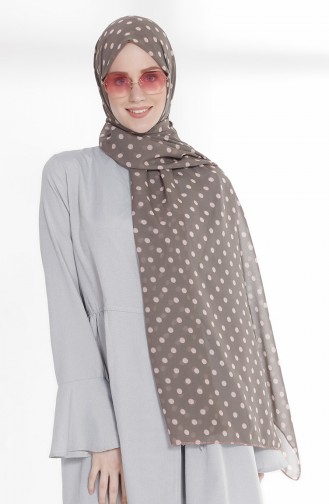 Polka Dot Chiffon Shawl 15002-01 Gray Pink 15002-01