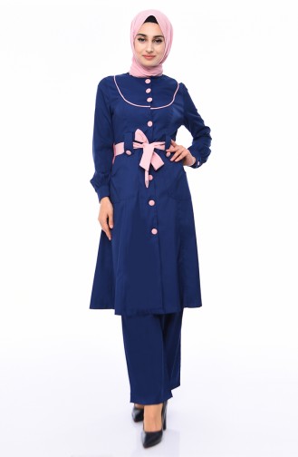 Belted Cape Pants Binary Suit 9035A-05 Indigo 9035A-05