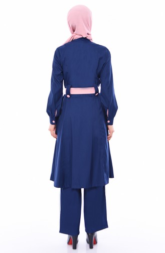 Belted Cape Pants Binary Suit 9035A-05 Indigo 9035A-05