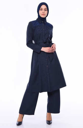 Pearl Tunic Pants Binary Suit 9036A-05 Navy Blue 9036A-05