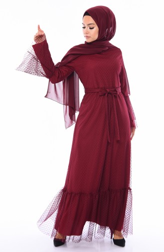 فستان أحمر كلاريت 81710-05