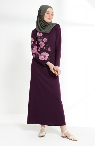 Printed Two Yarn Dress 5021-09 Purple 5021-09
