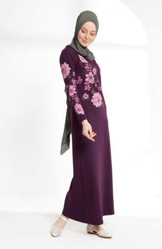 Printed Two Yarn Dress 5021-09 Purple 5021-09