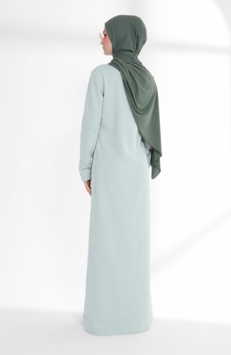 فستان محاك بخيطين بتصميم مطبع 5021-11 لون اخضر 5021-11