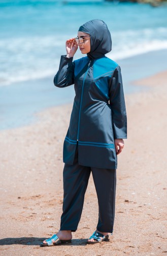 Hijab Swimsuit  15213 Smoked Blue 15213