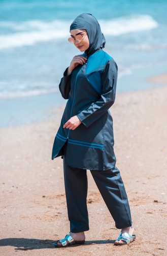 Blau Hijab Badeanzug 15213