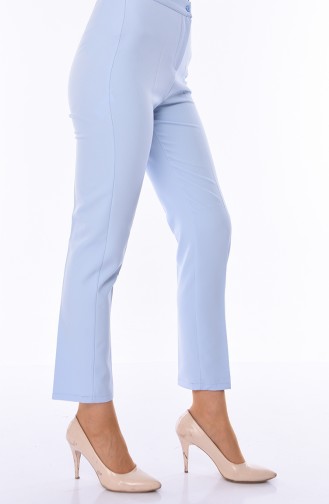 Geknöpfte Gerade Hose 1102-19 Babyblau 1102-19