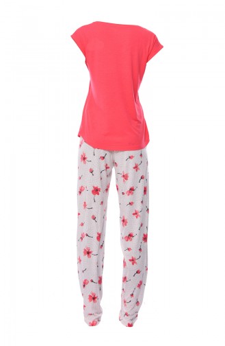 Bayan Kısa Kollu Pijama Takımı 809256-01 Pembe