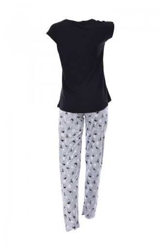 Women´s Short Sleeve Pajamas 810005-02 Black 810005-02