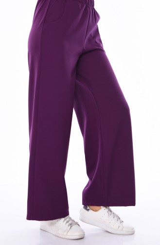 Pocket Straight Leg Pants  1013-08 Purple 1013-08