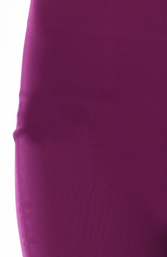 Side Zippered Lycra Pants 9010-07 Fuchsia 9010-07