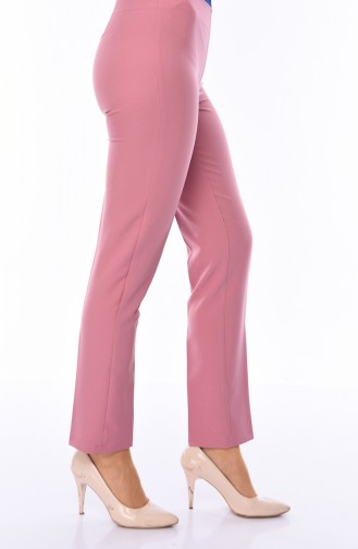 Side Zippered Lycra Pants 9010-10 Dried Rose 9010-10