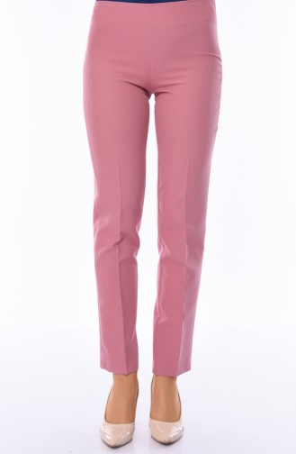 Side Zippered Lycra Pants 9010-10 Dried Rose 9010-10