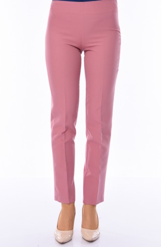 Side Zipper Lycra Trousers 9042-10 Dried Rose 9042-10