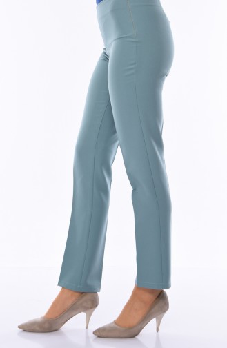Side Zippered Lycra Pants  9010-11 Green 9010-11
