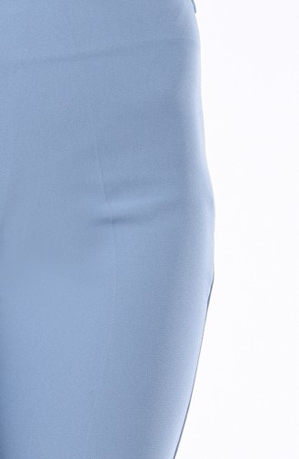 Side Zipper Lycra Trousers 9042-12 Baby Blue 9042-12