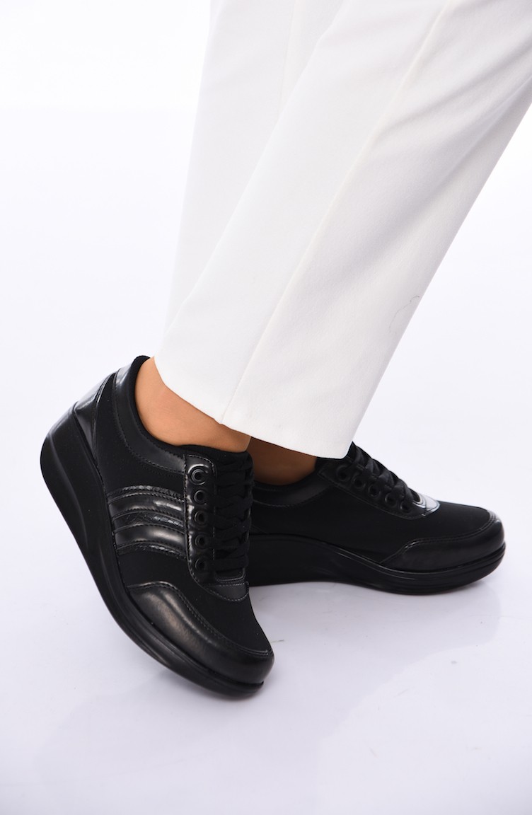 black formal sports shoes