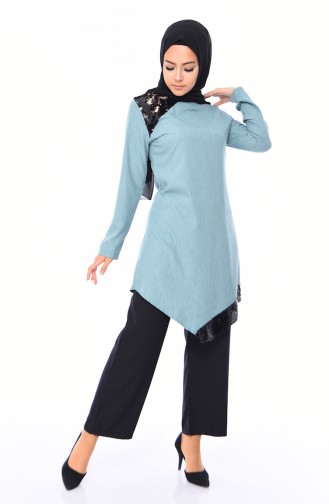 Sequined Tunic Trousers Suit 4131-04 Green 4131-04