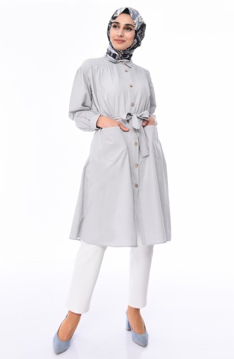 Buttons Belted Tunic 1249-07 Gray 1249-07